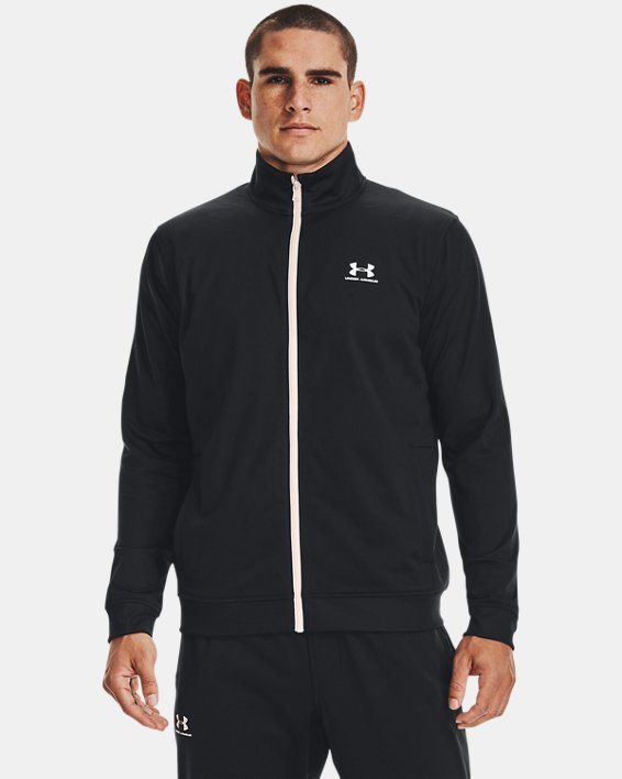 Men's UA Sportstyle Tricot Jacket in Black image number 0